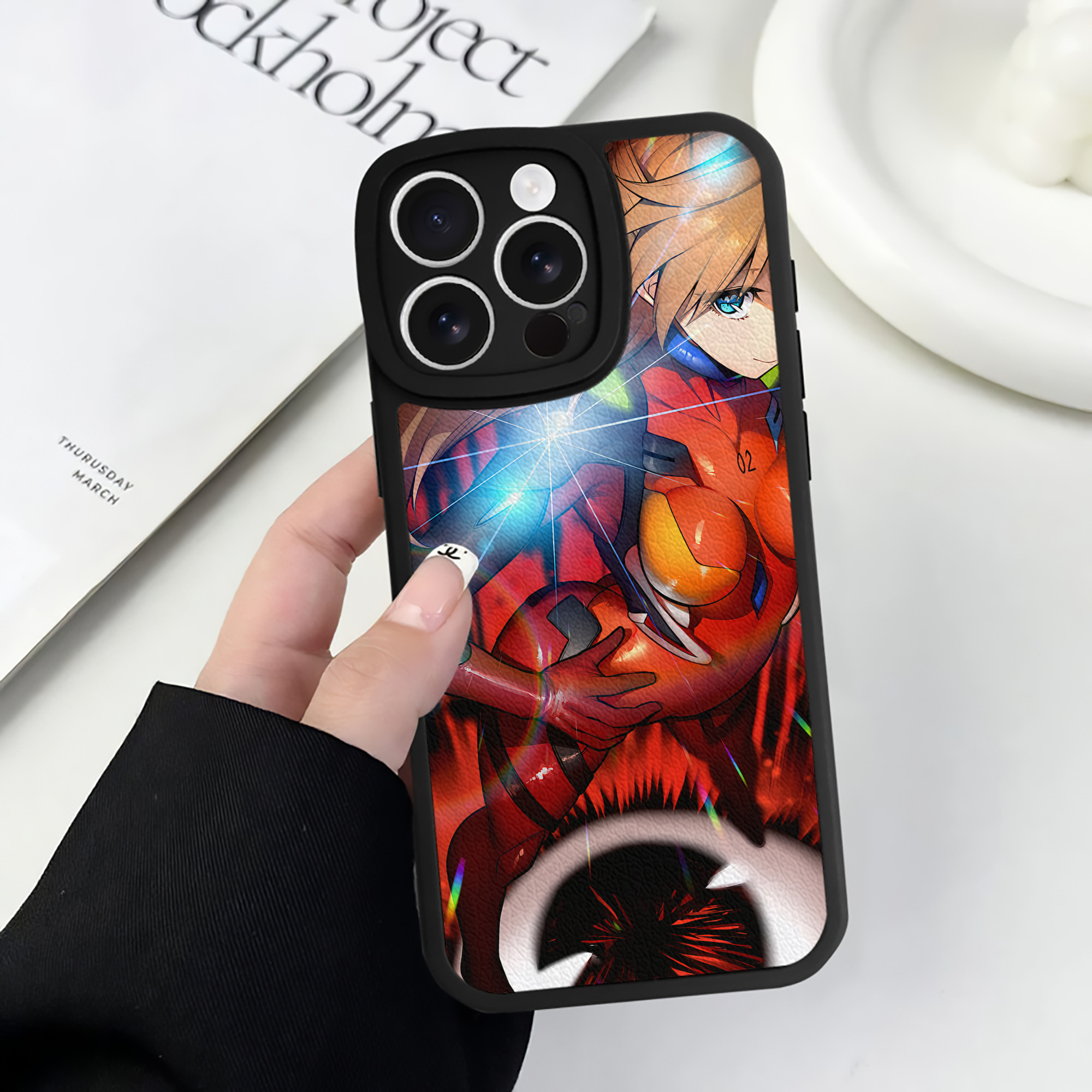 （画像用） EVA 新世紀エヴァンゲリオン 【iPhone 16シリーズ対応】シリコンスマホケース（レザー調） 材質：シリコン